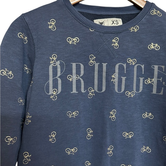BRUGGE Novelty Bicycle Funky Sweatshirt Blue Size XS - Picture 3 of 8